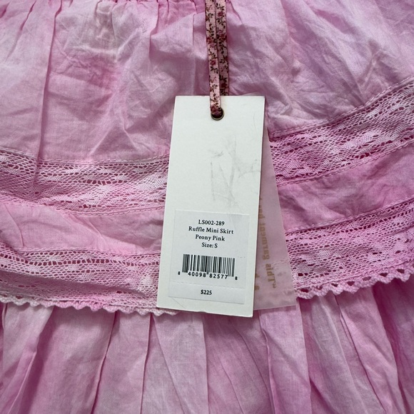 NWT LoveShackFancy Heritage Ruffle Mini Tiered Peony Pink Skirt | Size Small - Picture 5 of 7